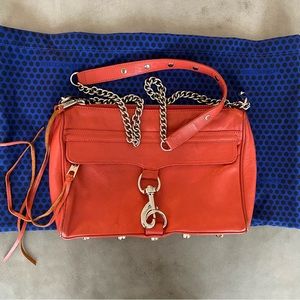 Rebecca Minkoff M.A.C. Crossbody bag red leather silver chain Large MAC Bag